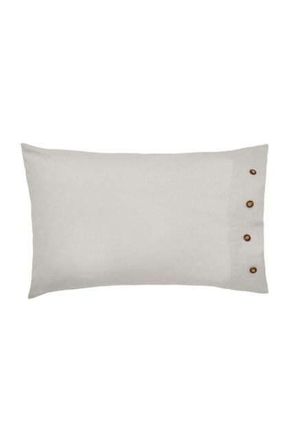 Morris & Co 'Pure Linen Cotton' Standard Pillowcase in Silver - Size: Standard Pillow Case - image 1