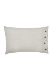 Morris & Co 'Pure Linen Cotton' Standard Pillowcase in Silver - Size: Standard Pillow Case - thumbnail 1