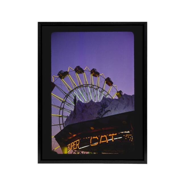 "Artery8 Wonderland at Dusk Ocean New Jersey Margolies Framed Canvas Wall Art in Purple - Size: W12"" x H16""" - image 1