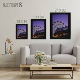 "Artery8 Wonderland at Dusk Ocean New Jersey Margolies Framed Canvas Wall Art in Purple - Size: W12"" x H16""" - thumbnail 4