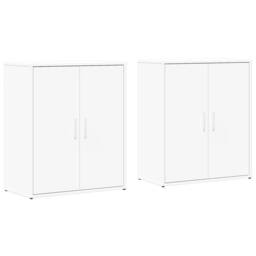 Berkfield Home Sideboards 2 pcs White 60x31x70 cm Engineered Wood - Size: 60 x 31 x 70 cm - thumbnail 1