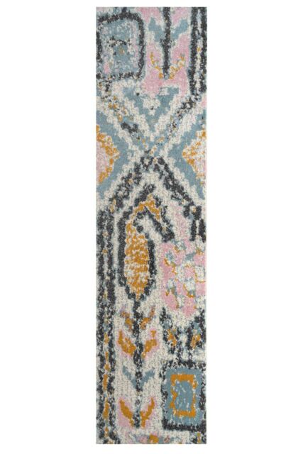Kukoon Runner Rug Pastel Pink Tribal Pattern Long Hallway Rugs - Size: 60 cm x 240 cm - image 1