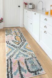 Kukoon Runner Rug Pastel Pink Tribal Pattern Long Hallway Rugs - Size: 60 cm x 240 cm - thumbnail 2