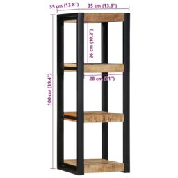 Berkfield Home Wall Shelf 35x35x100 cm Solid Rough Wood Mango in Brown - Size: 35 x 35 x 100 cm - thumbnail 9