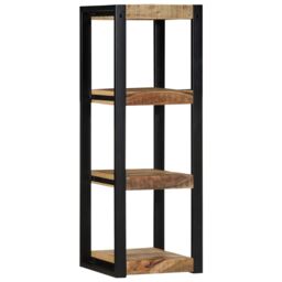 Berkfield Home Wall Shelf 35x35x100 cm Solid Rough Wood Mango in Brown - Size: 35 x 35 x 100 cm - thumbnail 4