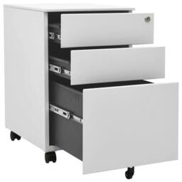 Berkfield Home Mobile File Cabinet Light Grey 39x45x60 cm Steel - Size: 39 x 45 x 60 cm - thumbnail 5
