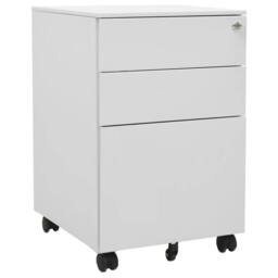 Berkfield Home Mobile File Cabinet Light Grey 39x45x60 cm Steel - Size: 39 x 45 x 60 cm - thumbnail 2