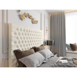 KDMD Capella Upholstered Soft Velvet Cream TV Bed Frame - Size: Single - thumbnail 3