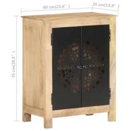 Berkfield Home Sideboard 60x35x75 cm Solid Mango Wood in Brown - Size: 60 x 35 x 75 cm - thumbnail 7
