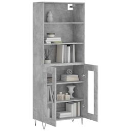 Berkfield Home Highboard Concrete Grey 69.5x34x180 cm Engineered Wood - thumbnail 3