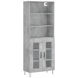 Berkfield Home Highboard Concrete Grey 69.5x34x180 cm Engineered Wood - thumbnail 2