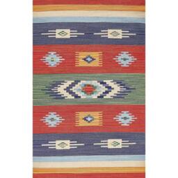 Wyld and Coco Kilim Handwoven Multicolour Cotton Rug Reversible Flat Weave - Size: 80 cm x 150 cm - thumbnail 2