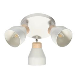Happy Homewares Contemporary Scandinavian Designed Triple Spot Ceiling Light in Grey - thumbnail 2