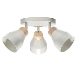 Happy Homewares Contemporary Scandinavian Designed Triple Spot Ceiling Light in Grey - thumbnail 1