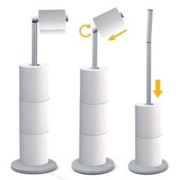 FLAVORA Grey2 in 1 Toilet Paper Holder Bathroom in Grey - Size: 180 cm width x 180 cm drop - thumbnail 5
