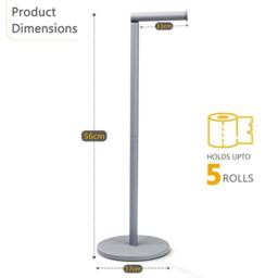 FLAVORA Grey2 in 1 Toilet Paper Holder Bathroom in Grey - Size: 180 cm width x 180 cm drop - thumbnail 1