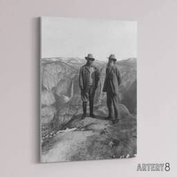 "Artery8 US President Teddy Roosevelt & John Muir Canvas Wall Art Print in Grey - Size: W18"" x H24""" - thumbnail 2