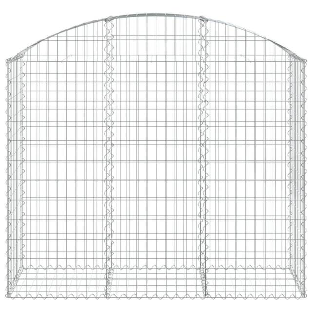 Berkfield Home Decorative Arched Gabion Basket 150x50x120/140 cm Galvanised Iron in Silver - image 1