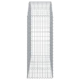 Berkfield Home Decorative Arched Gabion Basket 150x50x120/140 cm Galvanised Iron in Silver - thumbnail 4
