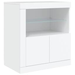 Berkfield Home Sideboard with LED Lights White 202x37x67 cm - Size: 202 x 37 x 67 cm - thumbnail 9