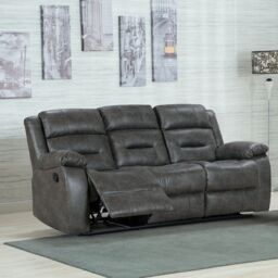 Furnishings For Less UK Monty Grey Fabric Manual Reclining 3 Seater Sofa - thumbnail 1
