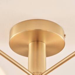 FurnitureboxUK Martha 3 Frosted Glass Globes Ceiling Light in Gold - thumbnail 5