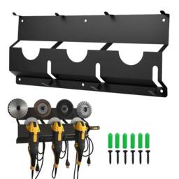 Hinsinc Wall Mount Metal Angle Grinder Storage Rack in Black - Size: 10000mm x 520mm