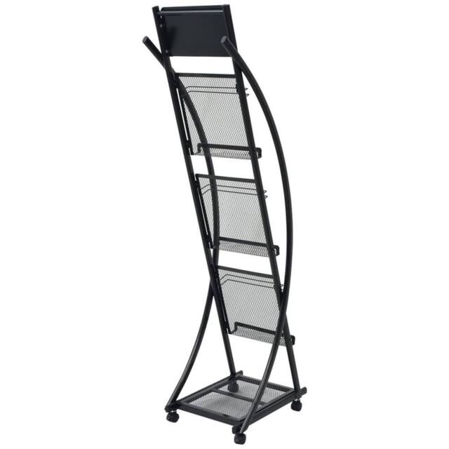 Berkfield Home Magazine Rack 40x32x131 cm Black A4 - Size: 40 x 32 x 131 cm - image 1