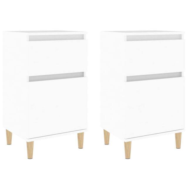 Berkfield Home Bedside Cabinets 2 pcs White 40x35x70 cm - Size: 40 x 35 x 70 cm - image 1