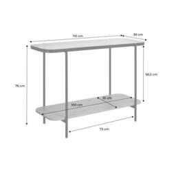 sweeek 110cm Vintage Console With Black Metal & Wood Effcet in Light Brown - thumbnail 5