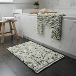 Nordara Green Two-Piece Bathroom & Toilet Base Non-Slip Rug Set - thumbnail 6