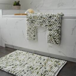 Nordara Green Two-Piece Bathroom & Toilet Base Non-Slip Rug Set - thumbnail 2