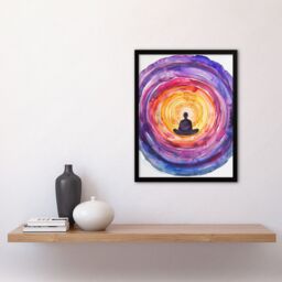 "Artery8 Chakra Purple Orange Energy Vortex Meditation Framed Wall Art - Size: W12"" x H16""" - thumbnail 4