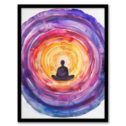 "Artery8 Chakra Purple Orange Energy Vortex Meditation Framed Wall Art - Size: W12"" x H16""" - thumbnail 1