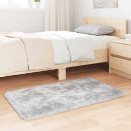 Berkfield Home Shaggy Rug High Pile NAVARRA Silver Grey 60x100 cm Polyester - Size: Medium - thumbnail 3
