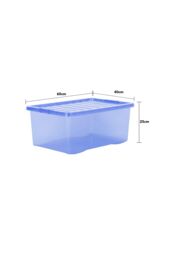 Wham Crystal 5 x 45L Stackable Plastic Storage Boxes with Lids in Blue - thumbnail 5