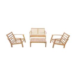 sweeek 4-seater wooden garden sofa set in Brown - thumbnail 9