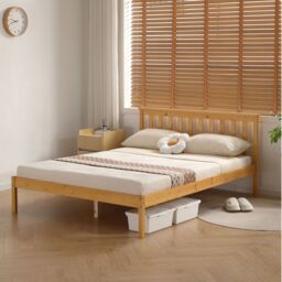 Comfy Living Ltd Low Footend Wooden Bed Frame in Light Brown - Size: Single - thumbnail 5