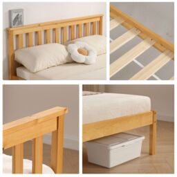 Comfy Living Ltd Low Footend Wooden Bed Frame in Light Brown - Size: Single - thumbnail 7