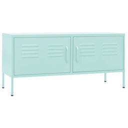 Berkfield Home TV Cabinet Mint 105x35x50 cm Steel in Green - Size: 105 x 35 x 50 cm - thumbnail 2