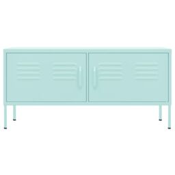 Berkfield Home TV Cabinet Mint 105x35x50 cm Steel in Green - Size: 105 x 35 x 50 cm - thumbnail 3
