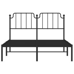 Berkfield Home Metal Bed Frame with Headboard Black 140x190 cm - thumbnail 5