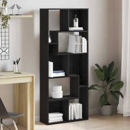 Berkfield Home Classic Bookcase Black Oak 67x24x161 cm Engineered Wood - Size: 67 x 24 x 161 cm - thumbnail 2