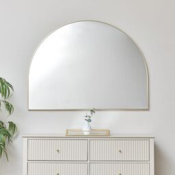 Melody Maison Large Gold Arched Wall Mirror 90cm X 120cm - Size: 90 cm X 120 cm - thumbnail 3