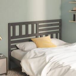 Berkfield Home Bed Headboard Grey 146x4x100 cm Solid Wood Pine - Size: 146 x 4 x 100 cm - thumbnail 2