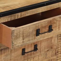 Berkfield Home Sideboard 100x31x60 cm Solid Rough Mango Wood in Brown - Size: 100 x 31 x 60 cm - thumbnail 8