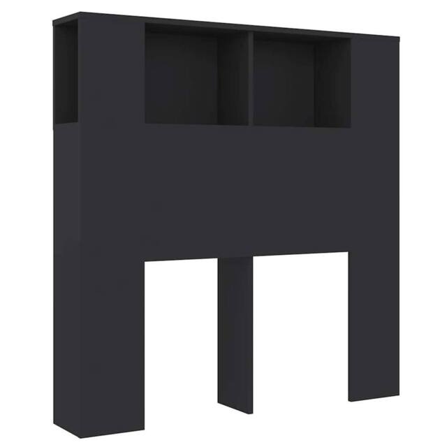 Berkfield Home Headboard Cabinet Black 100x18.5x104.5 cm - image 1