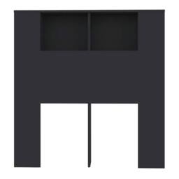 Berkfield Home Headboard Cabinet Black 100x18.5x104.5 cm - thumbnail 4