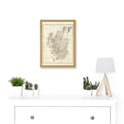 Artery8 1799 Clement Cruttwell Map Scotland Vintage Historic Iconic A4 Artwork Framed Wall Art Print in Light Oak - thumbnail 2