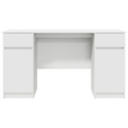 Berkfield Home Desk White 140x49x76 cm Engineered Wood - Size: 140 x 49 x 76 cm - thumbnail 7